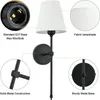 Wall Lamps Modern American Led Lamp For Decor Bathroom Mirror Light Bedroom Corridor Stairs Cloth Lampshade Sconce Room