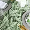 Table Cloth 8 Pack 13Ft Sage Green Cheesecloth Table Runner Boho Gauze Table Runner for Wedding Bridal Shower Birthday Party Table Decor 231207