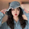 MAXSITI U Vintage Denim Bucket Hat Women Washed cotton fisherman hat tassel Big Brim fashion leisure basin hat 2112272273