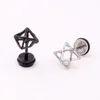 Ohrstecker Korea Ohrring Geometrisch Punk 316L Edelstahl Ohr Schwarz Fake Plugs Herrenschmuck Est Hiphop Titan