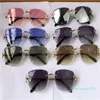 Modedesign-Sonnenbrille im Retro-Stil, randlos, Kristallschliff, unregelmäßiger Rahmen, Vintage, UV400, Linsenschutz, klassischer Stil