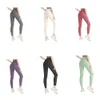 Yoga lu alinhar leggings mulheres ao ar livre shorts roupas de yoga calças cortadas senhora yoga senhoras calças exercício fitness wear meninas correndo leggings ginásio ajuste fino alinhar calças