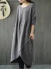 Urban Sexy Dresses Oversized Korea Spring Autumn 2023 New Loose Cotton Dress Women Casual Big Size Ladies Womens Dresses Woman Irregular Long Dress L231208