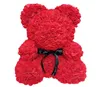 Cadeau de la Saint-Valentin 25 cm Ours en peluche Rose rouge Fleur artificielle Décoration Cadeaux de Noël Femmes Valentines Gift1035756