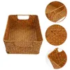 Dinnerware Sets Seagrass Storage Basket Water Hyacinth Baskets Rectangular Woven Straw Box Rattan Bins Handwoven Organizer Bin