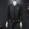 2023 Designer Mens Jacket Veste en cuir brodée pour col de baseball pour jeunes hommes, printemps et automne veste en cuir noire décontractée automne et hiver manteau pour hommes