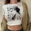 Koszulka damska Japan Anime T Shirt na Titan Crop Top Women Y2K Cropped Shingeki No Kyojin T-shirt kreskówka Titans Tshirt FEL231208