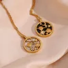 Anhänger Halsketten 18 Karat vergoldeter Edelstahl Mond Erde Stern Halskette für Frauen Mädchen Vintage Shell Münze Modeschmuck
