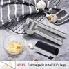 Fruit Vegetable Tools 304 Stainless Steel Garlic Press Tools Detachable Peeling Garlic Grinding Slicer Chopper Set Cooking Gadgets Kitchen Accessories 231207