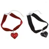 Hänge halsband mode krage halsband vintage sammet choker elegant glas hjärtsmycken gåva för kvinnor flickor