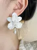 Pendientes colgantes Pendiente de flor de concha romántica elegante perla de imitación delicada gota de agua colgante joyería para mujeres joyería exquisita