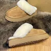 5cm dikke zool Winter Klassieke mini laars met dikke zolen dames winterkleding sneeuwschoenen pantoffels katoenen laarspantoffels casual fuzzy slipper tasman halve slipper