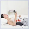 Bantningsrem elektrisk midja massager lumbal vibration kudde lättnad smärta värme hälsovård avslappnad dragningsterapi airbag bakkroppsmassage 231208