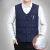 Men's Vests Lightweight Duck Down Warm Vest For Men Winter V-neck Sleeveless Jacket Male Button Coat Fashion Casual Waistcoat