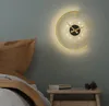 Modern LED Clock Wall Lamps for Living Room Bedroom Bedside Wall Lights Corridor Aisle Hotel Foyer Kitchen Porch Luminaria Indoor Decor Lighting