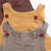 Rompers Momlover Toddler Baby Boy Girl Romper Jumpsuit Infant Sleeveless Solid Color Suspender Pants Clothes