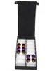 Vetrina per occhiali 16 paia Scatola portaoggetti con coperchio pieghevole per scatola per occhiali da sole Nero bianco5653570