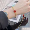 Pendentif Colliers Tiktok National Style Agate Rouge Acacia Haricots Serpent Os Titane Acier Collier Ensemble Colorfast Simple Accessoires Fem Oti6S