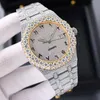 VVS Moissanite mens Top luxurywatches Automatic Silver diamonds pass test Top quality ETA movement Lstainless steel iced out sapphire watch waterproofDiamond