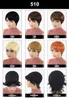 Short Straight Pixie Cut Wig With Bangs Ombre Color Human Hair Machine Made Lace Wigs For Women