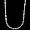 2022 Hot Sale Custom Chain 5Mm Round Moissanite Diamond Tennis Necklace Men's Party Jewelry 20 Inch