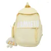 Torby szkolne wypoczynek i wszechstronny plecak z prostymi literami lekkie na świeżym powietrzu Mommy Bag nylon solidny kolor damski
