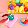 Doll House Accessories Kitchen Toys Set For Girls Cooking Baby Cutting Fruit Utensils Children's Simulation Education Pretend Play 231207