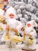 Christmas Decorations 2024 Year 60/45/30cm Christmas Decorations for Home Gilded White Robe Santa Claus Shopping Mall Christmas Tree Plush Doll 231207