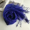 Scarves Fashion Soft Solid Women Linen Flax Tassel Scarf Summer Travel Sunscreen Long Shawl Elegant Hijab Foulard