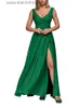 Robes sexy urbaines Robes de soirée élégantes pour femmes 2023 Bal de luxe Femme Robe de mariage Danse Longue Maxi Robes sans manches Vert Robes L231208