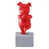 Decorative Objects Figurines Resin Yoga French Bulldog Statue Resin Dog Figurines Nordic Creative Cartoon Animals Sculpture Children' Room Decor Crafts 230617