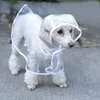 Hundkläder Pet Dog Puppy Transparent Rainwear Raincoat Pet Hooded Waterproof Jacketkläder Mjuk PVC Raincoat Lämplig för små hundar 231207