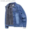 Women's Jackets Blue Wool Denim Jacket Fashion Men's Motorcycle Jacket Warm and Thickened Men's Clothing Plus Size Denim Jacket L231208