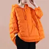 Womens Down Parkas Winter Coats Loose Half Zipper Retro Outerwear Casual Hooded Cottonpadded Jackets Clothing Coat Women 231208