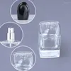 Storage Bottles 30ml 50ml 100ml Clear Glass Crimp Perfume Bottle Black Lid Portable Empty Thick Bottom Square Cosmetic Packing Spray Vials