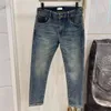 Designer -Herren Jeans gedruckte Aufkleber Custom Buchstabe Vintage Wash Jeans Loose Stretch gerade Waschverschlüssel