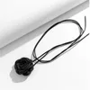 Romantische Gothic Big Rose Blume Schlüsselbein Kette Halskette für Frauen Damen Koreanische Mode Einstellbare Seil Choker Y2K Zubehör