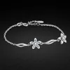 Chain Fashion Women's 925 Silver Armband Noble Flower Zircon Armband Solid Silver Chain Jewelry Anniversary Gift Free Present Box YQ231208