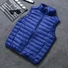 Gilets pour hommes Ebaihui 2023 automne hiver léger mince gilet court col montant intérieur et vêtements extérieurs couleur unie débardeur chaud