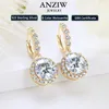 Hoop Huggie Anziw Real Sparkling 3.0 Ct D Drop Hoop Earrings 100% 925 Silver Gold Plated 2.0ct Hanging Earring For Women Jewelry 231207