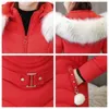 Kvinnor Down Parkas Women Winter Ladies Casual Long Coats Woman Jackets Hooded Päls krage Cotton Warm Coat Outwear 231208