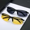 Sunglasses 2023 Fashionable Men's Day And Night Driving Glasses Riding Rimless