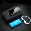 2022 Nieuwe metalen dubbele boog USB Plasma winddichte lichter LED -scherm Touch Portable oplaadbare herencadeau