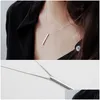 Charms Authentic 925 Sterling Sier Bar Pendant Choker Halsband Ny chic geometriska halsband Fina smycken för kvinnors krage Drop Deliv Otrot