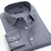 Мужские повседневные рубашки 2024 Стили на четыре сезона XL 8XL 9XL 10XL клетчатая рубашка с длинным рукавом в деловом стиле свободные полосатые 15 цветов