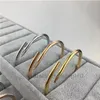 Luxury Designer Titanium Steel Nail Bangle Bracelet Diamond Screw Cuff Bracelets Women Men Brand Jewelry For Wedding Party Gift Top Qua Xkrh