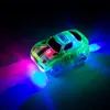Electric RC Track Magical Tracks Lysande racingbil med färgade ljus DIY -plast som glödar i de mörka kreativa leksakerna för barn 231207