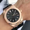 Relógios para homens relógio masculino designer movimento automático rosa mostrador de ouro pulseira de aço inoxidável de alta qualidade à prova d'água safira Montre de Luxe