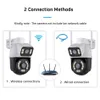 Caméra Wifi 8MP 4K PTZ double objectif avec double écran Ai détection humaine suivi automatique caméra de Surveillance extérieure iCSee