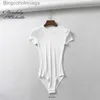 Kvinnors t-shirt Bradely Michelle Summer Sexy Women Slim Short-Sle O-Neck Topps Bodysuits Fe Rompers Streetwear Jumpsuitsl231212